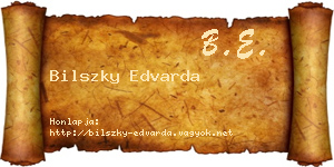 Bilszky Edvarda névjegykártya